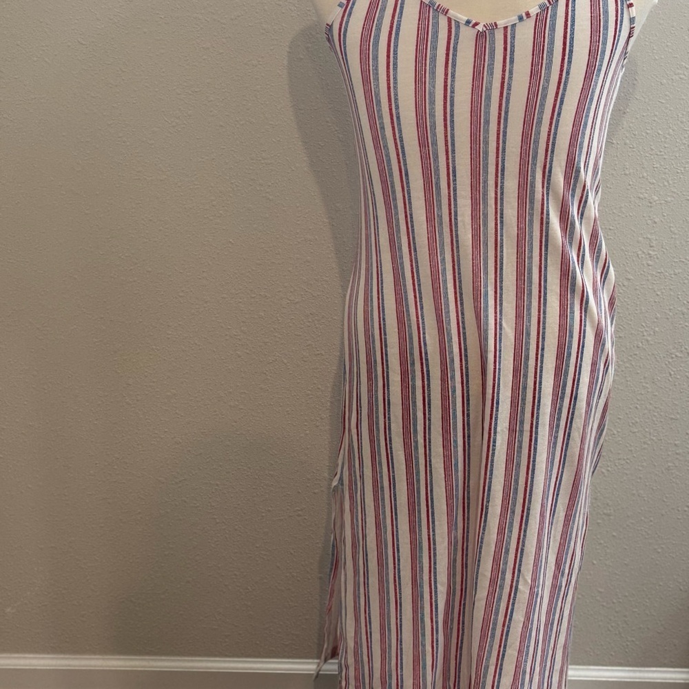 Roxy Pink and Red Spaghetti Strap Slip Maxi Dress
